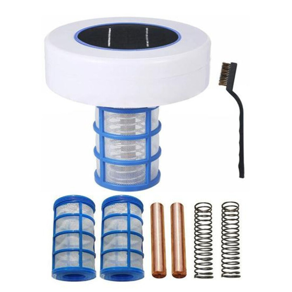 (as the picture, L) Solar Water Purifier Solar Powered Pool Cleaner Floating Water Purifier With 2 Copper Replacement For Freshwater Saltwater Pools Spas