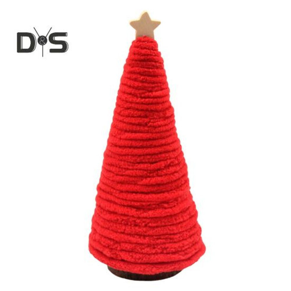 (red, 21cm) Candy Cane Christmas Tree Ornament Mini Swirl Bottle Brush Christmas Tree With Wooden Base Desktop Figurine For Tiered Tray Decoration
