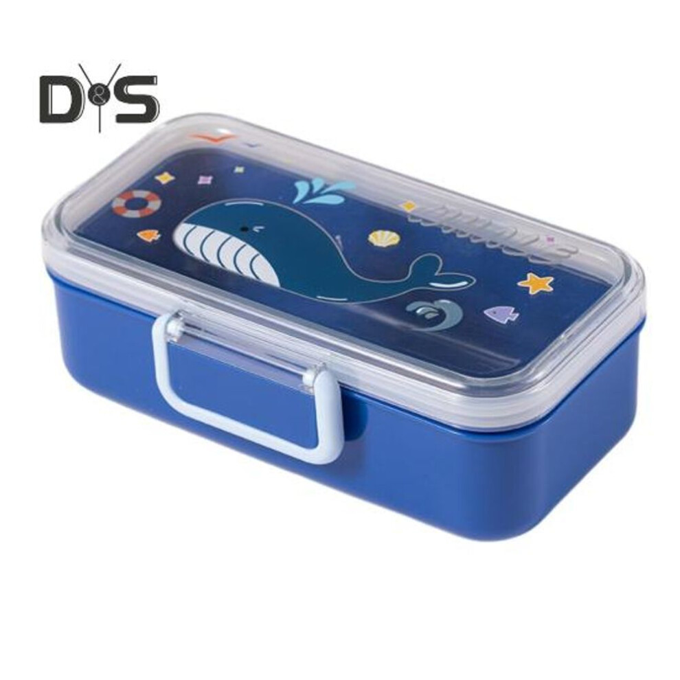 (as the picture, B) 700ML Kids Bento Lunch Box Leak-proof Snack Box Cartoon BPA-Free Easy Carry Children Meal Prep Container with for School And Outdoor Adventures