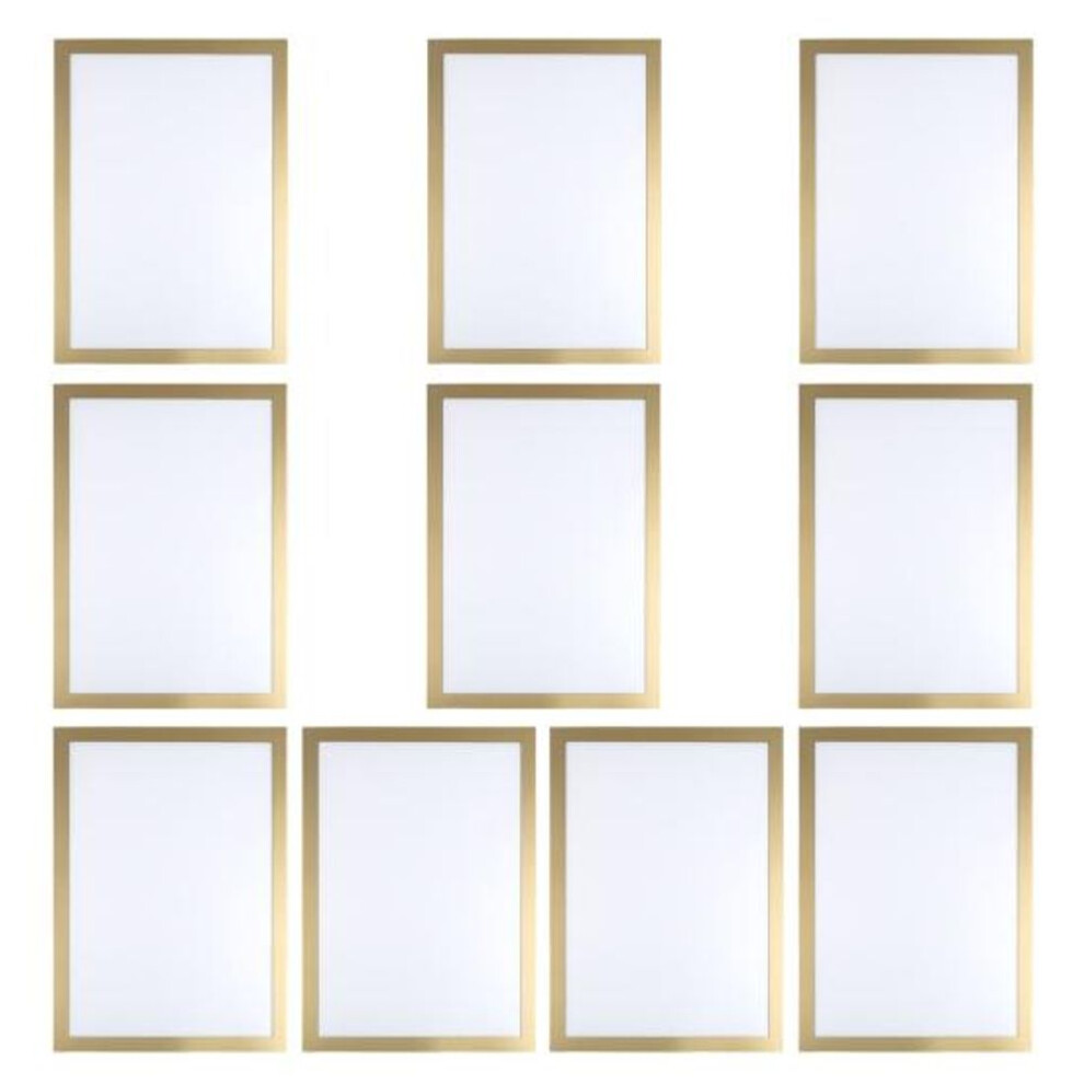 (golden, E 10 pcs) 10pcs A3/a4/a5/a6/8k Magnetic Sign Holder Wall Mounted Self-adhesive Photo Display Frame Picture Document Paper Poster Artwork Painting Holder