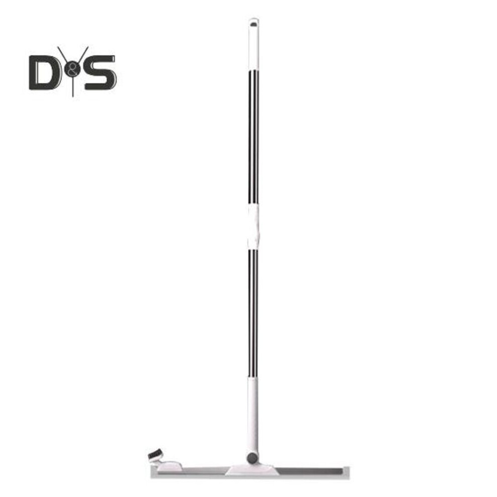 (white, L) Retractable Silicone Floor Scraper Broom Easy Diff-free Cleaning Ergonomic Design Triangular Seam Brush Floor Scraper