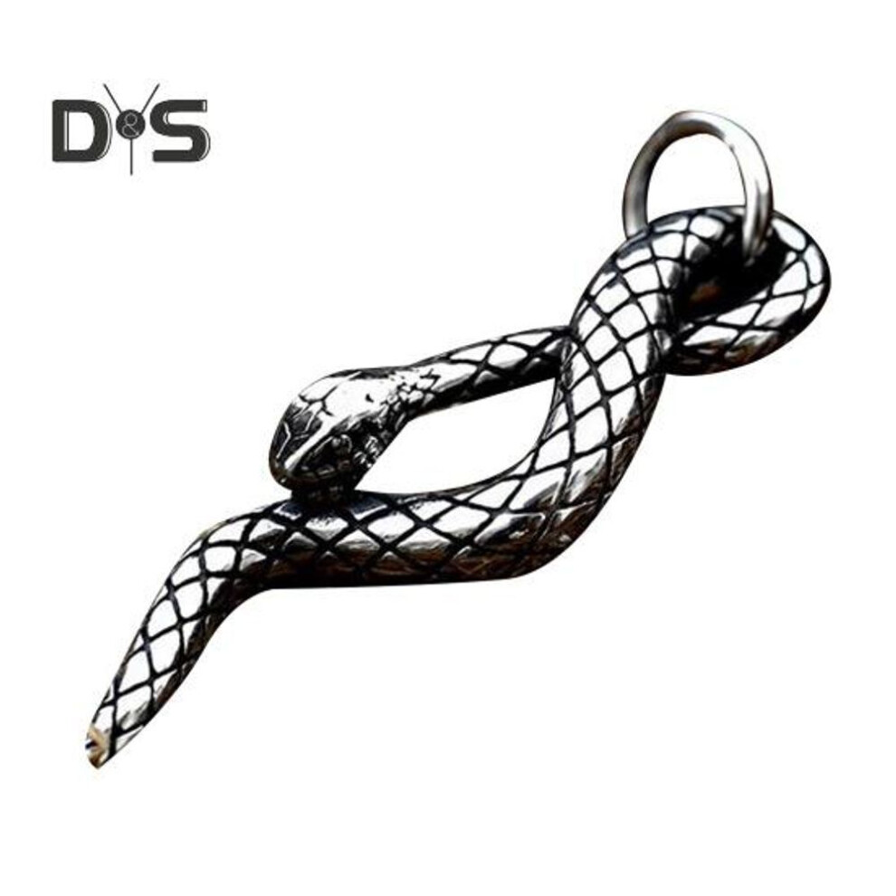 (as the picture, A) Stainless Steel Snake Pendant Vintage Snake Necklace Pendant Rust-proof Coiled Snake Pendant For Gothic Jewelry Necklace