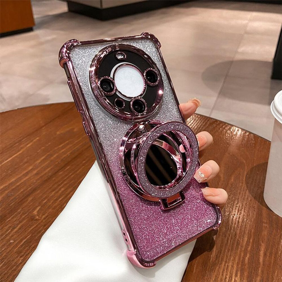 (pink, OPPO Reno6 5G) For OPPO A96 A60 A38 A57s A18 A38 A80 Reno12 F Vivo V30 V40 Y22 Y18 Y36 Y38 Y78 OnePlus Bling Glitter Mirror Kickstand Full Lens Protect Phone Case