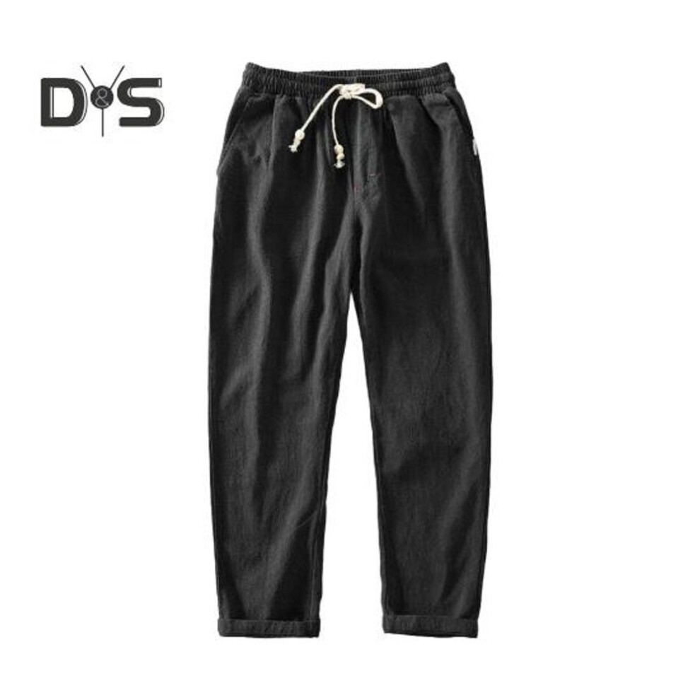 (black, XL) Men Pants Drawstring Elastic Waist Straight Leg Loose Solid Color Pockets Daily Wear Casual Sport Trousers Long Sweatpants