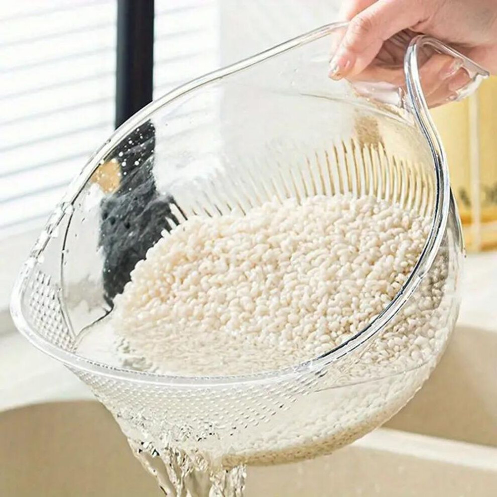 (white, 1PCS-28*13CM) Multifunctional Drain Basket Drain Bowl Household Sink Vegetable Basin Kitchen Rice Washing Colander Fruit Plate