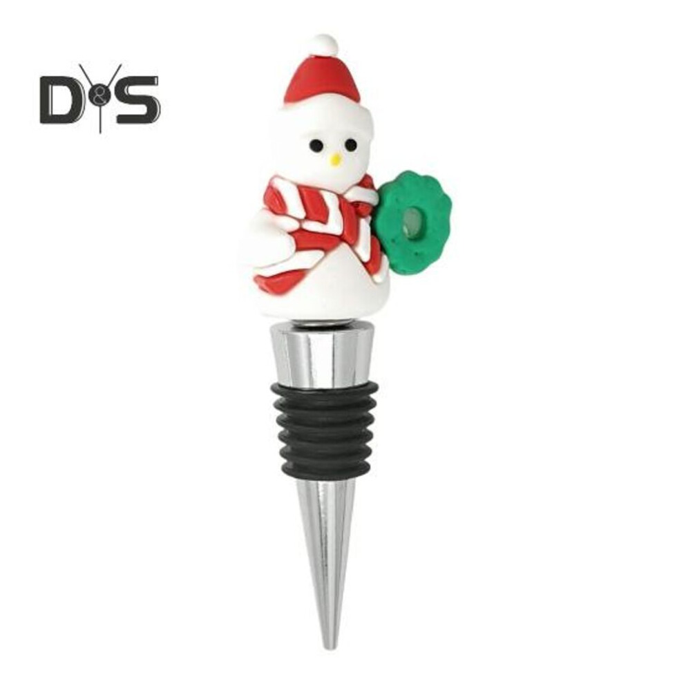 (as the picture, L) Christmas Wine Bottle Stopper Santa Snowman Xmas Tree Wine Cork Saver Beverage Beer Bottle Sealer For Holiday Home Decor
