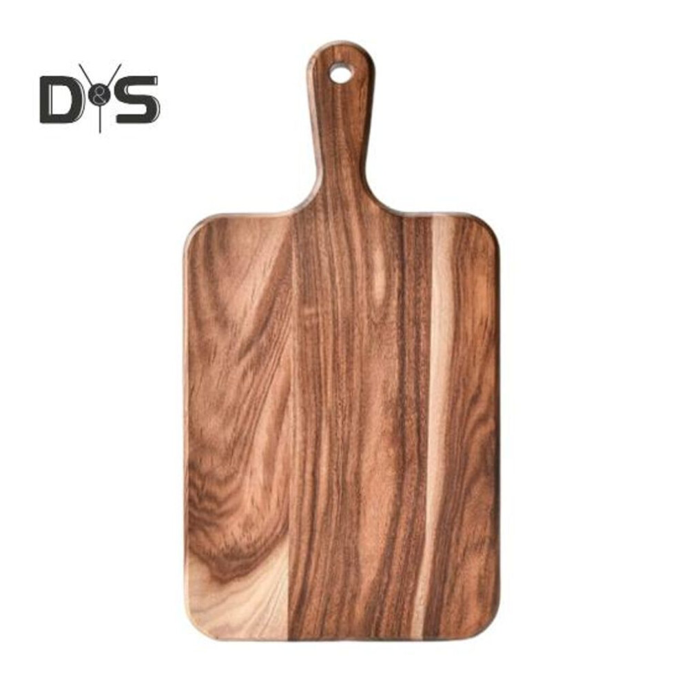(as the picture, L) Wood Cutting Board With Handle Heavy-duty Wooden Charcuterie Chopping Board For Meat Cheese Vegetables Bread Versatile Kitchen Serving Board