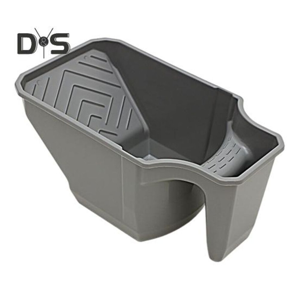 (grey) Paint Tray Ergonomic Paint Pot With Handle Mini Plastic Paint Tray Textured Deep Roller Frame For Painting