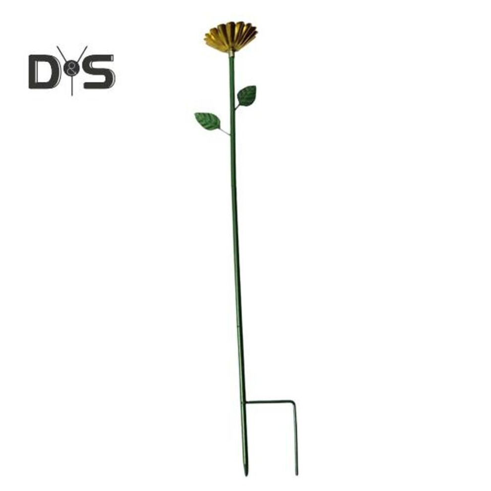 (yellow) Metal Garden Bird Feeder Bee Waterer Outdoor Decorative Stake With Flower Design Adjustable Height Butterfly Bath Cup For Yard Patio