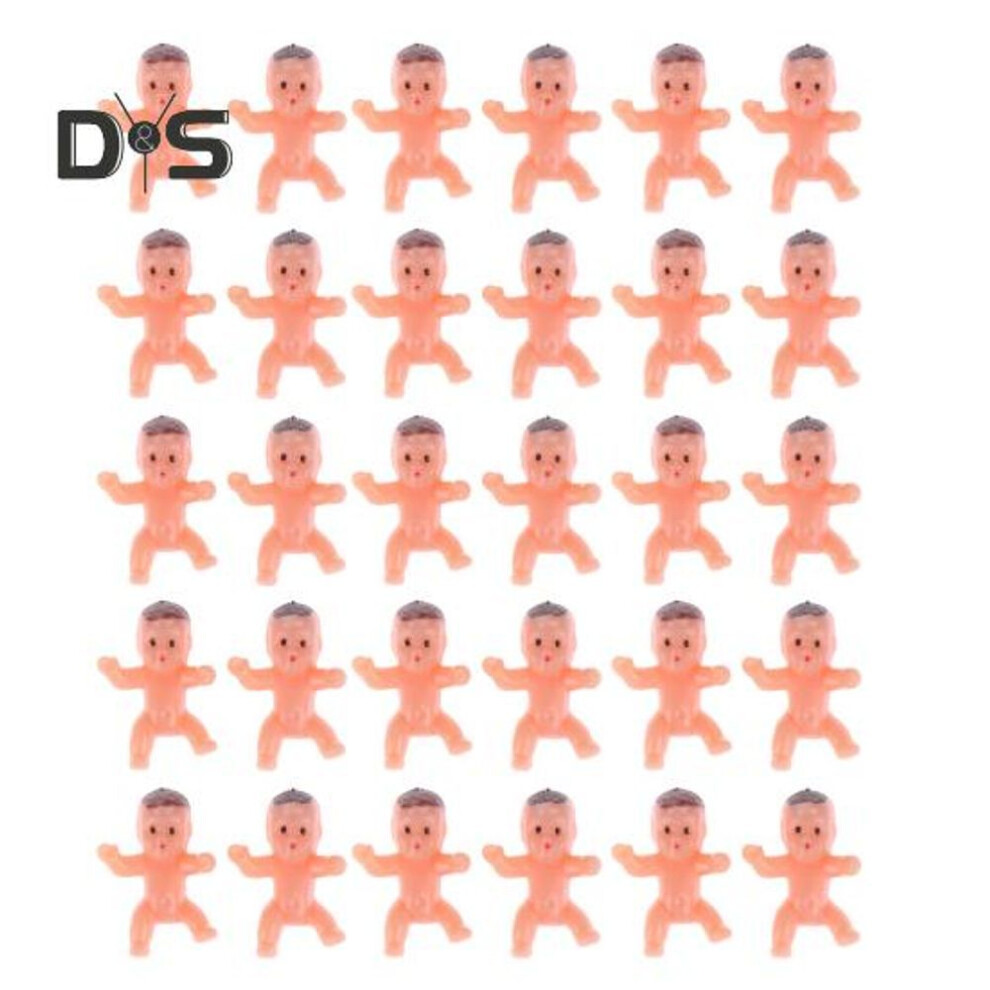 (as the picture, A) 30 Pcs Mini Baby Figurines Reusable Baby Ornaments Non-Edible Cake Toppers for Baby Shower Gender Reveal Party Cupcake Decor