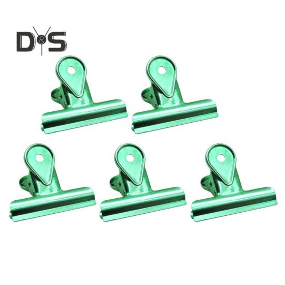 (green) 5 Pcs Bull Paper Clips Colorful File Money Binder Clip Bulldog Paper Clamps For Home Office School Kitchen Work Art Supplies