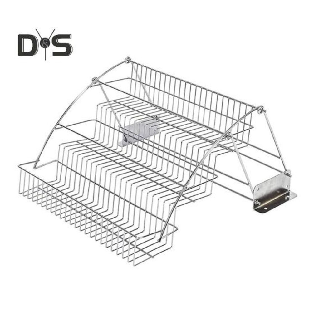 (silver) 3-Tier Spice Rack Large Capacity Strong Load-bearing Easy to Install Retractable Kitchen Storage Shelf Seasoning Jar Organizer