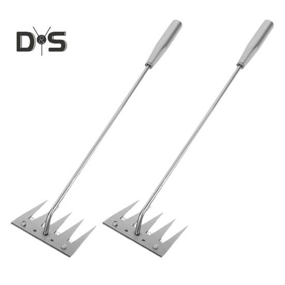 (as the picture, 2pcs) 5 Teeth Hand Weeder Steel Weed Puller Tool Manual Uprooting Tool Weed Remover For Garden Lawn Weeding And Soil Loosening
