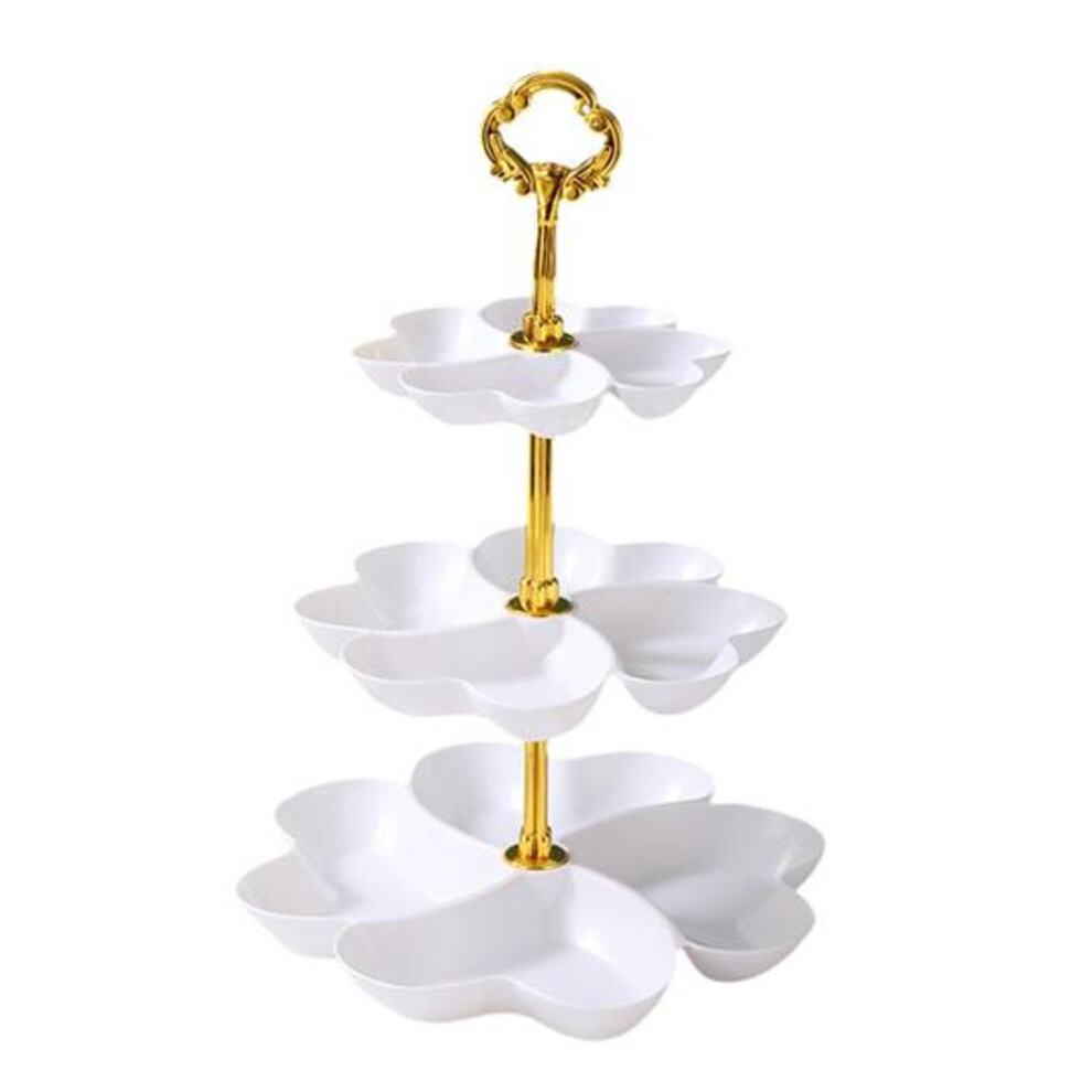 (white) Fruit Bowl Basket Stand for Kitchen Countertop 3 Tier Space-Saving Fruit Holder Food Tray Organizer for Fruits Snacks Desserts