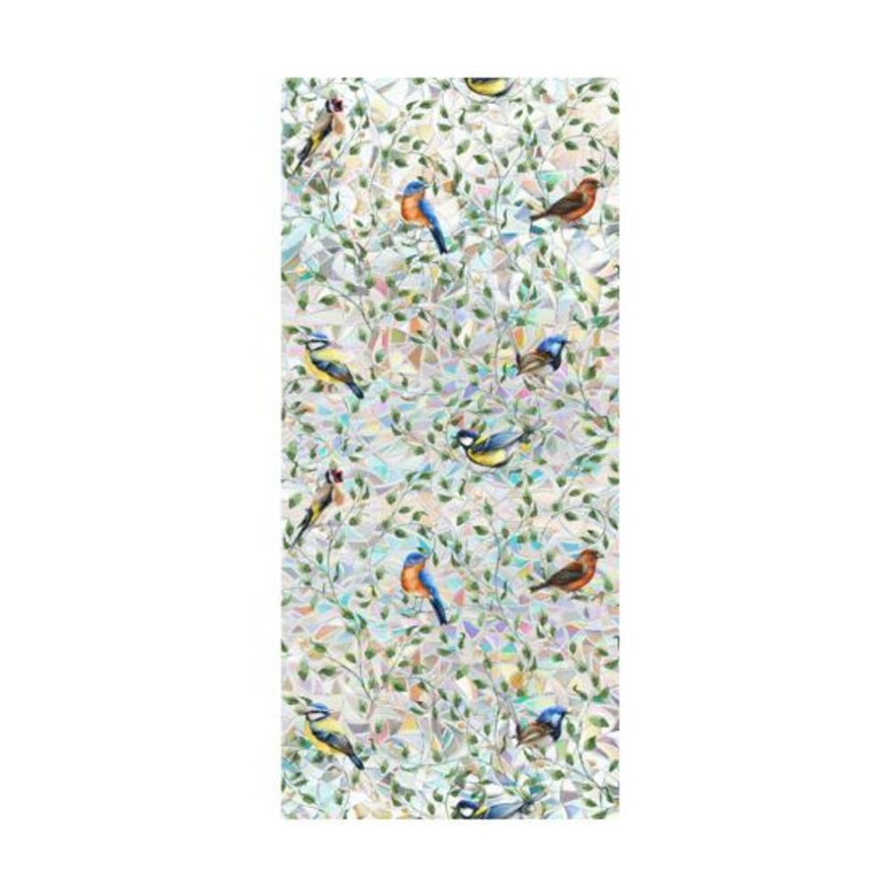 (as the picture, E) Floral Rainbow Static Sticker Window Privacy Film Uv Protection Glass Sticker Non-adhesive Window Cling For Home Bedroom Living Room Decor