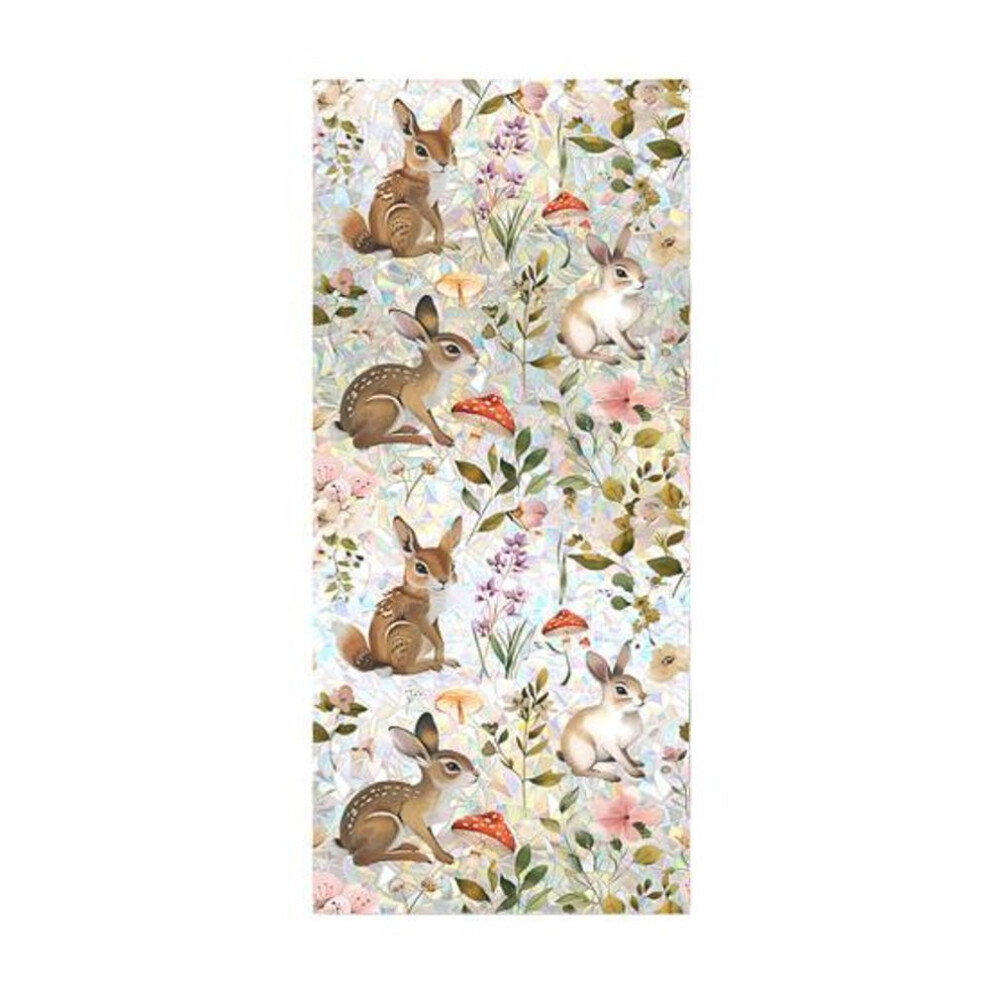 (as the picture, H) Floral Rainbow Static Sticker Window Privacy Film Uv Protection Glass Sticker Non-adhesive Window Cling For Home Bedroom Living Room Decor
