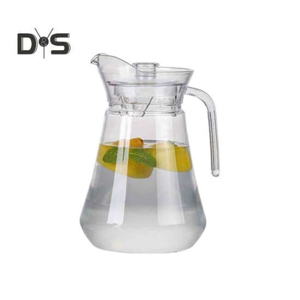 (as the picture, 1.5 Liter) Cold Beverage Pitcher with Spout Spill-Proof Lid Large Capacity Water Jug for Ice Tea Lemonade Juice Outdoor Water Dispenser for Parties Home Office