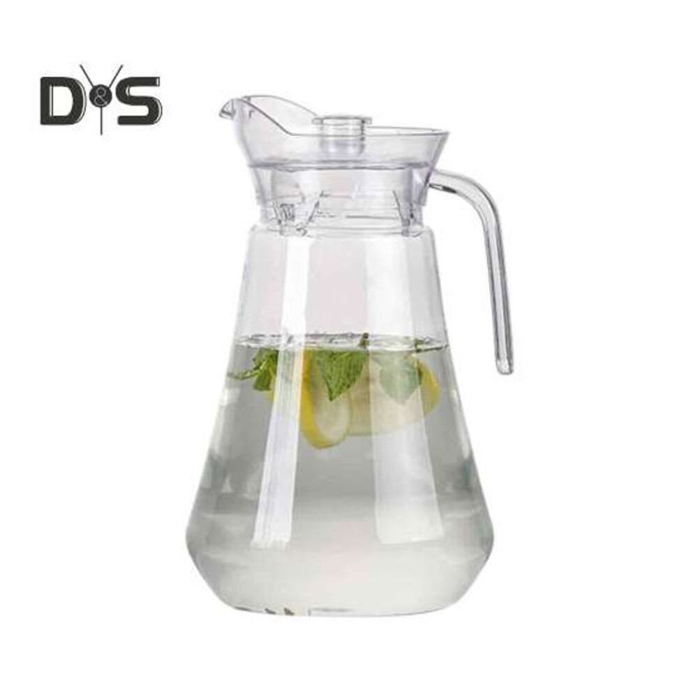 (as the picture, 2L) Cold Beverage Pitcher with Spout Spill-Proof Lid Large Capacity Water Jug for Ice Tea Lemonade Juice Outdoor Water Dispenser for Parties Home Office