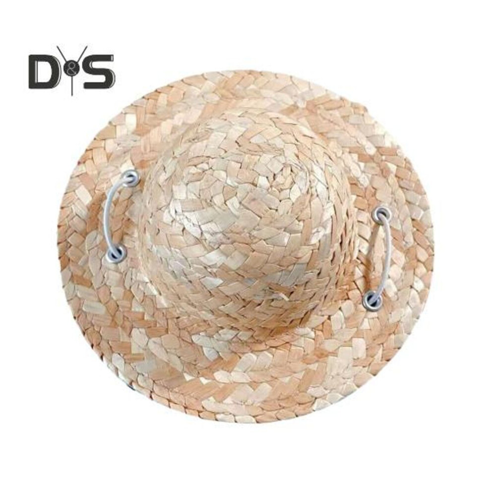 (as the picture, D) Pet Sombrero Straw Hat Mini Dog Sun Protection Hat With Flower Adjustable Hawaii Sun Bucket Cap Summer Beach Hat For Small Medium Dogs Cats