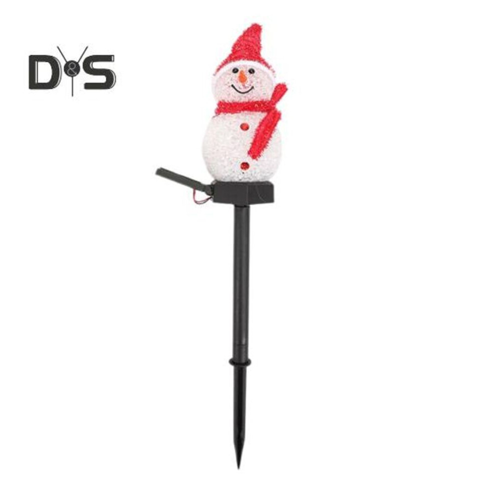 (red) Snowman Solar Light LED Solar Powered Snowman Light Waterproof Light-Up Snowman Lamp for Garden Patio Lawn Christmas Decor