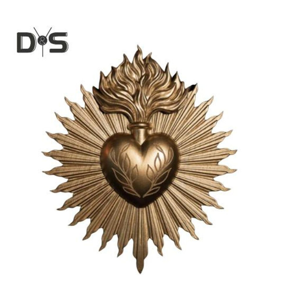 (golden) Sacred Heart Gothic Wall Plaque Home Decoration Prayer Stand Immaculate Heart Of Mary Add Love And Art To Your Space Metal Plaque Holiday Gift Wall