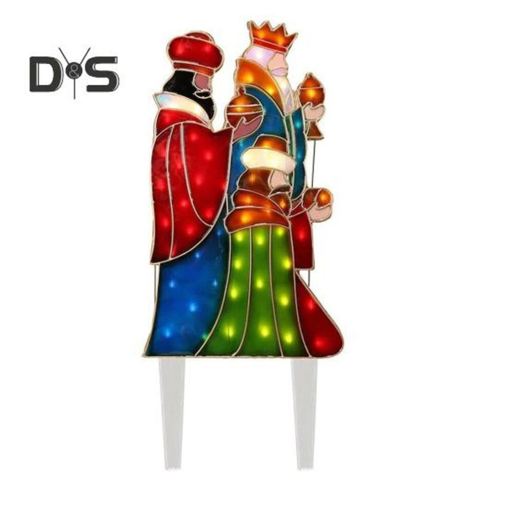 (as the picture, D) Nativity Scene Garden Stake Lighted Holy Family Ground Stake Outdoor Easy Install Light Up Christmas Stake For Lawn Yard