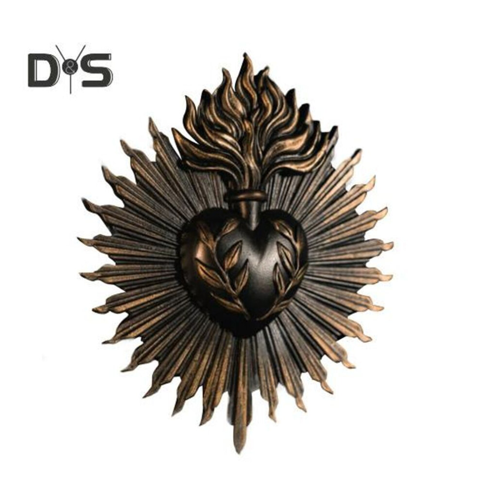 (black) Sacred Heart Gothic Wall Plaque Home Decoration Prayer Stand Immaculate Heart of Mary Add Love And Art to Your Space Metal Plaque Holiday Gift Wall