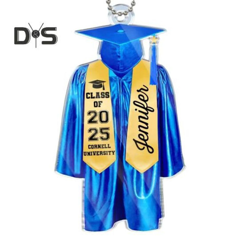 (as the picture, A) Graduation Owl Ornament Gift Custom 2d Acrylic Decoration Class Of 2025 Name Year Engraved Double-sided Design Auto Charm