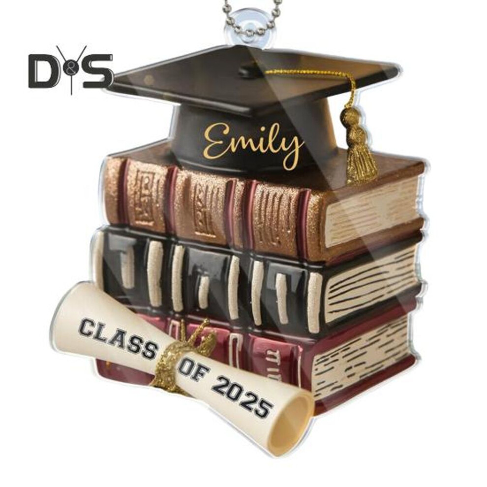 (as the picture, C) Graduation Owl Ornament Gift Custom 2d Acrylic Decoration Class Of 2025 Name Year Engraved Double-sided Design Auto Charm