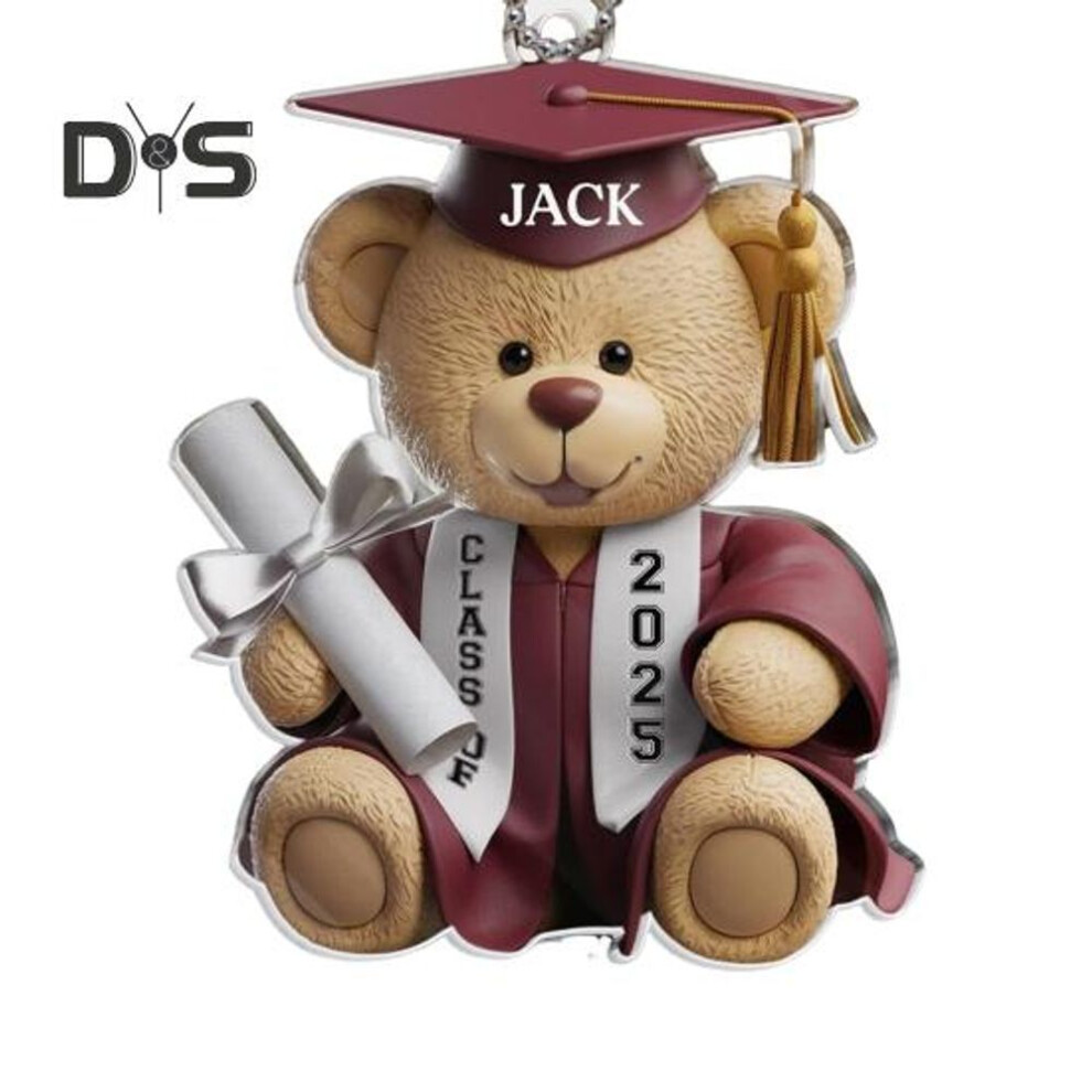 (as the picture, E) Graduation Owl Ornament Gift Custom 2d Acrylic Decoration Class Of 2025 Name Year Engraved Double-sided Design Auto Charm