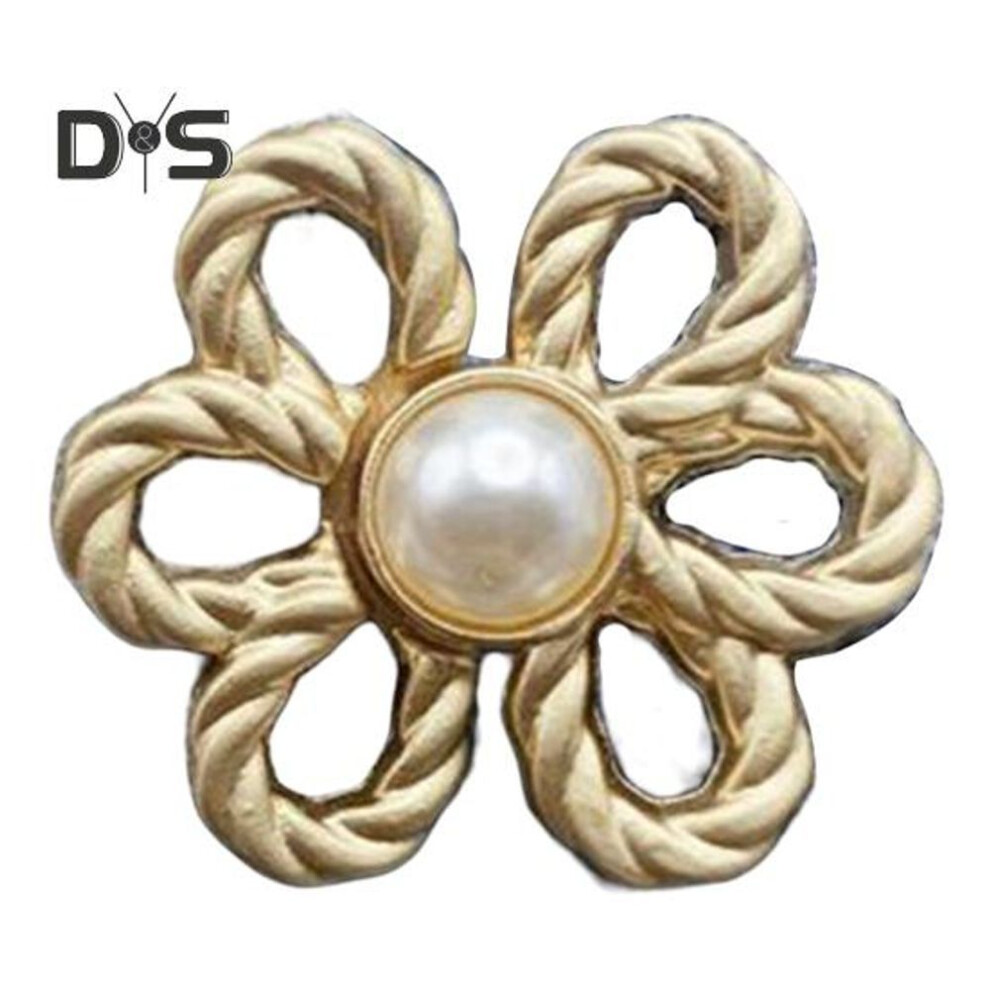 (golden) Pant Waist Tightener Flower Design Button Reusable Waist Adjuster No-Sewing Adjustable Waist Buckle for Loose Jeans Skirts