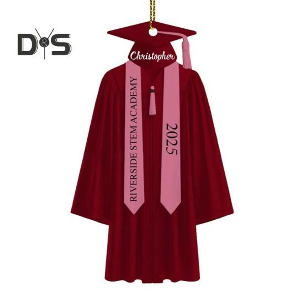 (as the picture, B) 2D Personalized Graduation Ornaments Class of 2025 Graduation Gown Hanging Decoration Custom Name Year Acrylic Keepsake High School College Grad Gift