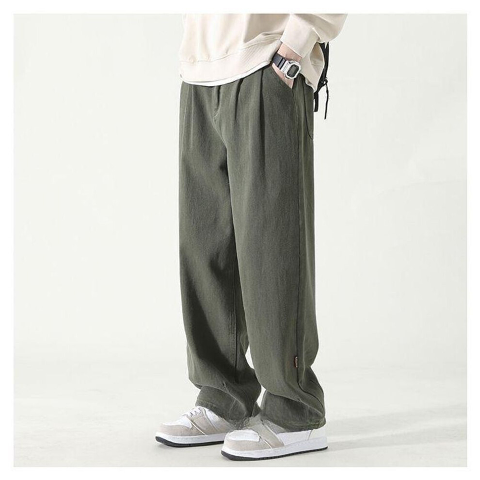 (green, XL) Wide Leg Man Pants Streetwear Harem Pants Casual Baggy Sweatpants Male Straight Trousers Techwear Sport Basketball