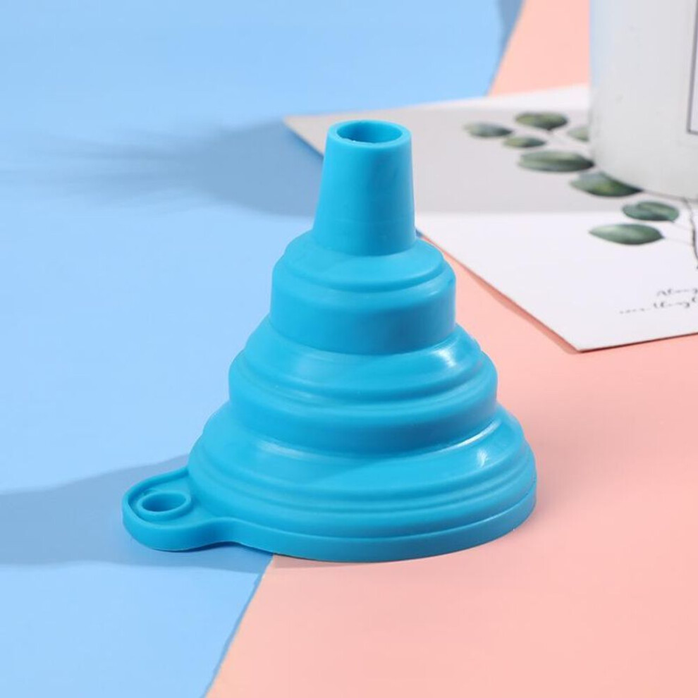 (blue) Collapsible Funnel For Water Bottle Liquid Transfer - Kitchen Gadgets, Kitchen Accessories