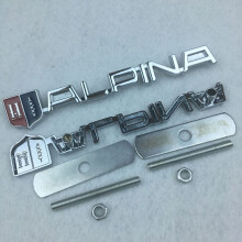 3D Metall Front Kühlergrill Grill Abzeichen Emblem Silber Aufkleber Motorhaube Auto Alpina Logo