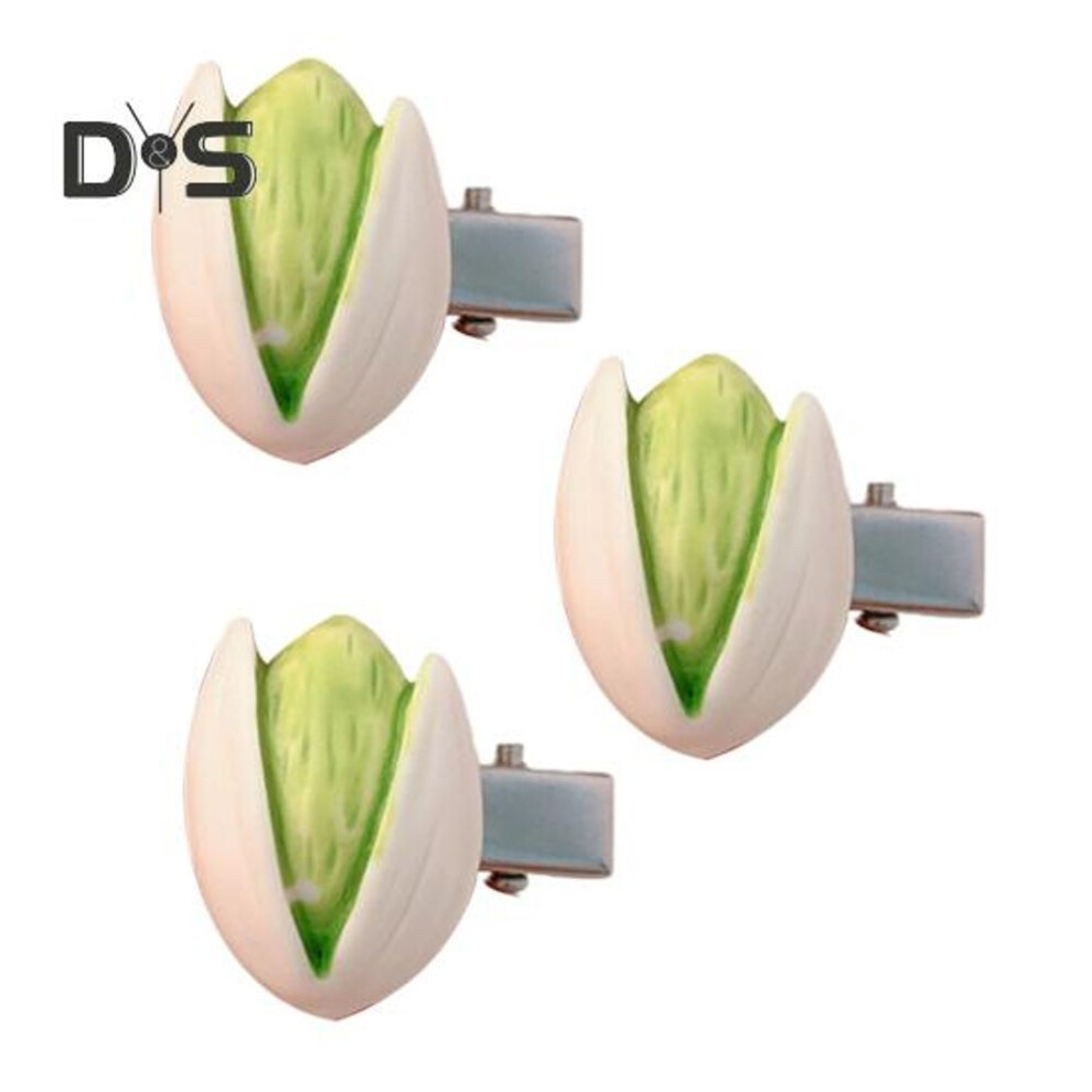 (as the picture, A) 3Pcs Girl Hair Pins Imitation Nut Decor Hair Clips One-Hand Operation Realistic Nut Shape Hairpin Food-Inspired Design Hair Accessory