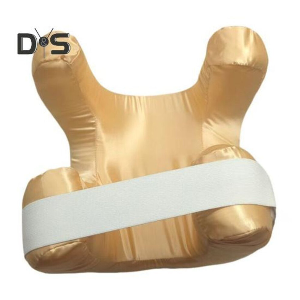 (golden) Beauty Pillow Satin Prevent Wrinkle Growth with Removable Washable Pillowcase Memory Foam Support Comfort Reading TV in Bed Deep Sleep Pillow