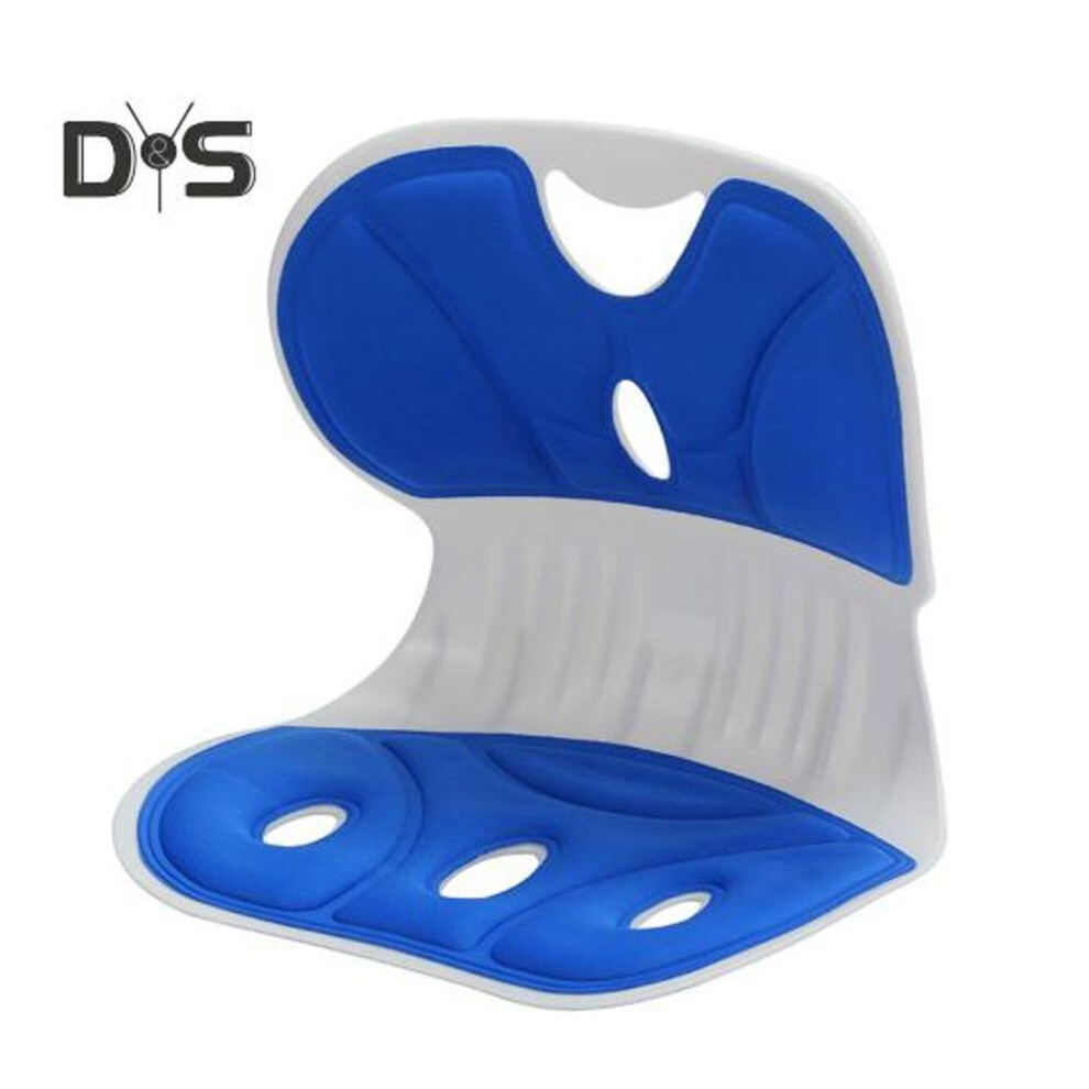 (blue) Waist Cushion Ergonomic Back And Lumbar Support For Good Posture Correction And Back Pain Relief Office Chair Back Pad Work Gaming Students Drivers