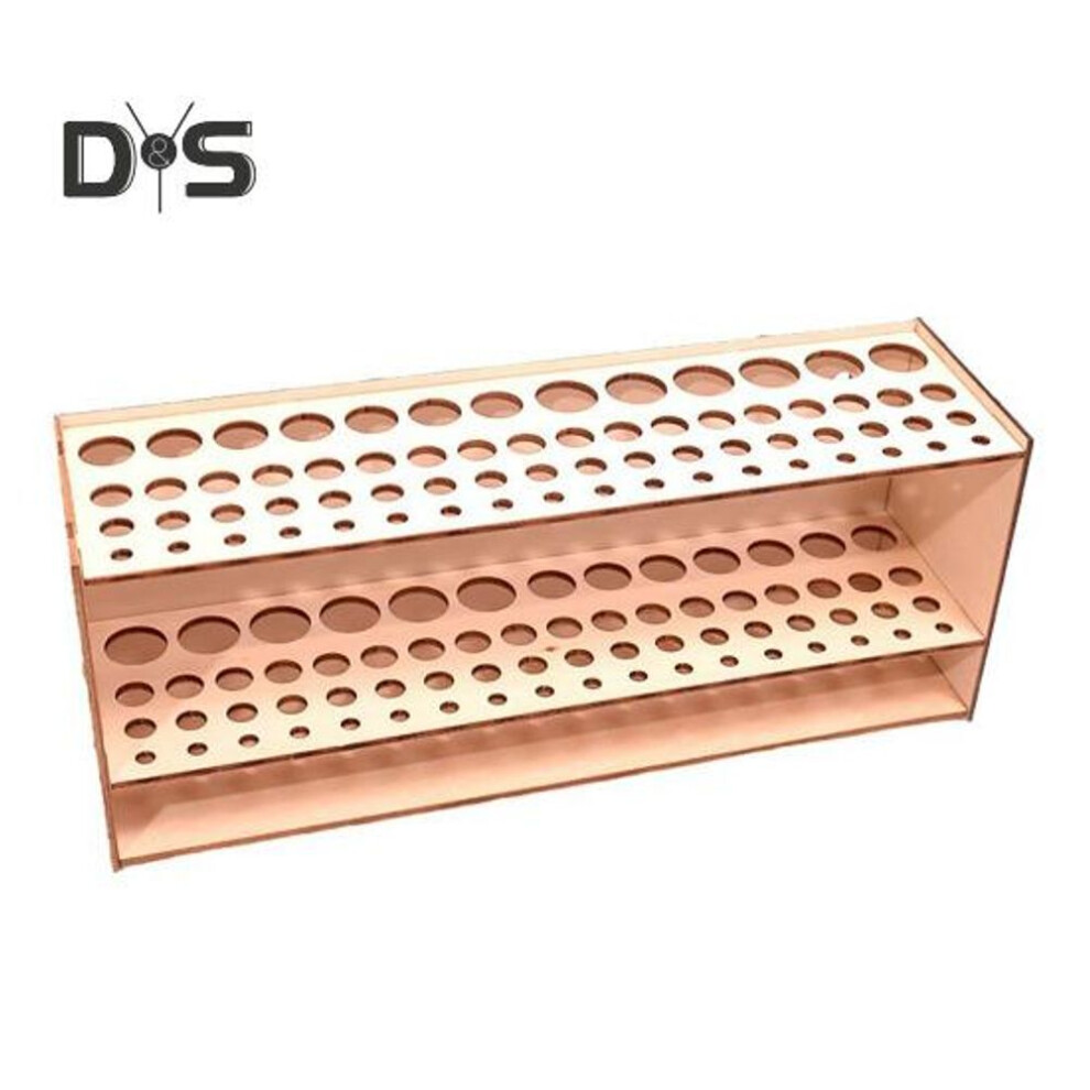 Wooden Paint Brush Holder 67 Hole Pen Rack Wall-mounted Artist Brush Organizer Desk Artist Tool Organizer