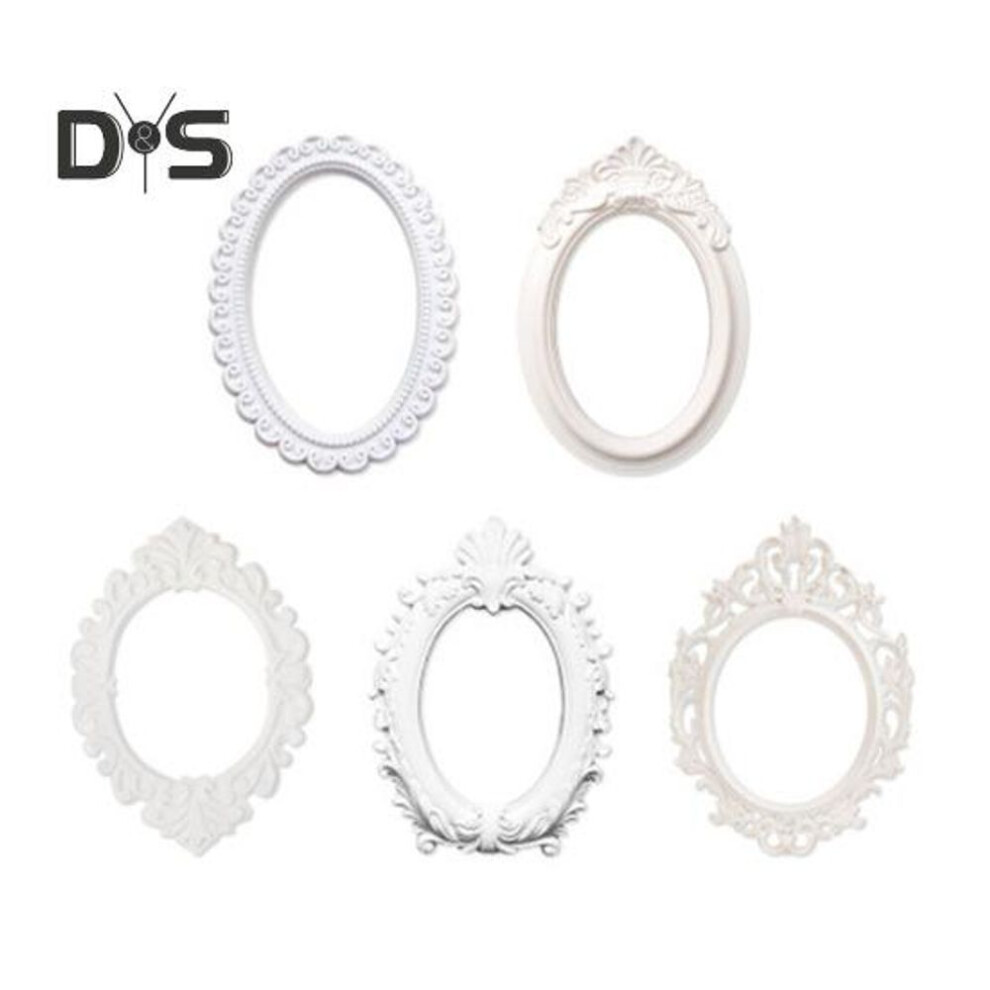 (as the picture, A) 5Pcs Embossed Sticker Retro Style Hollow Design Scrapbooking Supplies Frames DIY Lace Crafting Kit Picture Frame