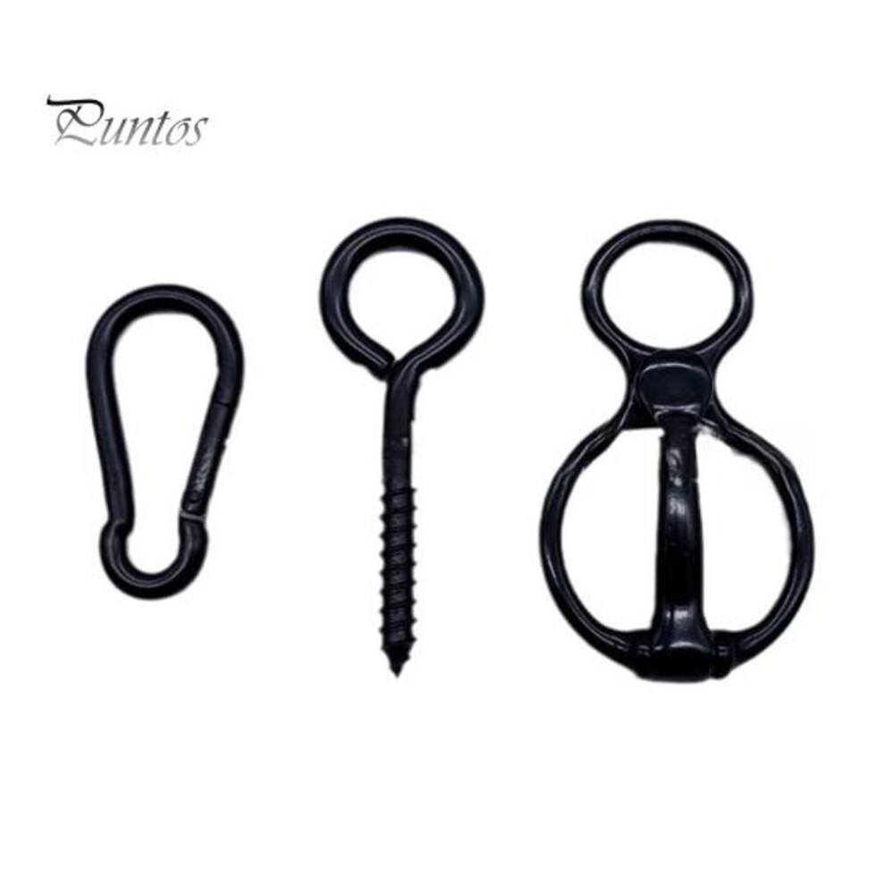 Horse Tie Ring Set Heavy Duty Stainless Steel Safety Horse Tack Supplies With Eye Bolt And Snaps Saddle Horse Training Accessories