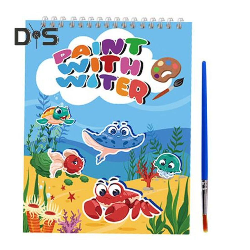 (as the picture, Animal) Mini Watercolor Paint Pad Set Homeschooling Watercolor Coloring Book Adults Kids Portable Drawing Board Kit Art Supplies