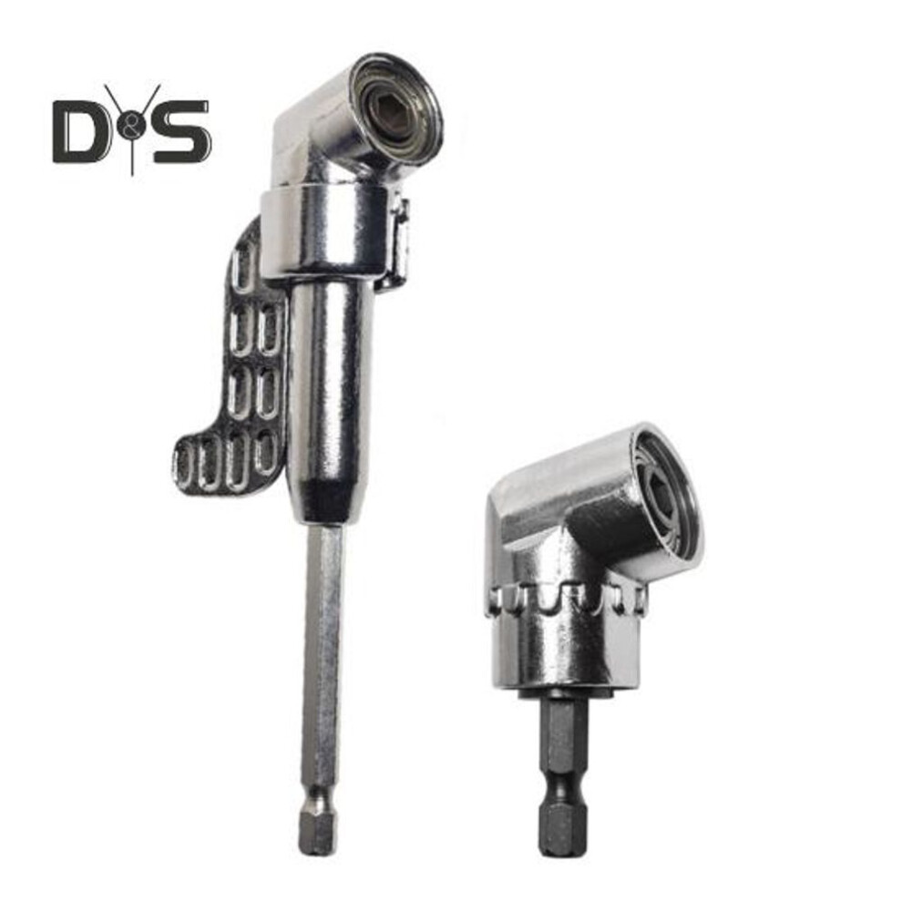 (silver) 2pcs Screwdriver Corner Tool 105 Degrees Bend Heavy Duty Metal Screwdriver Bit Bending Adapter Electric Power Drill Extension Accessories