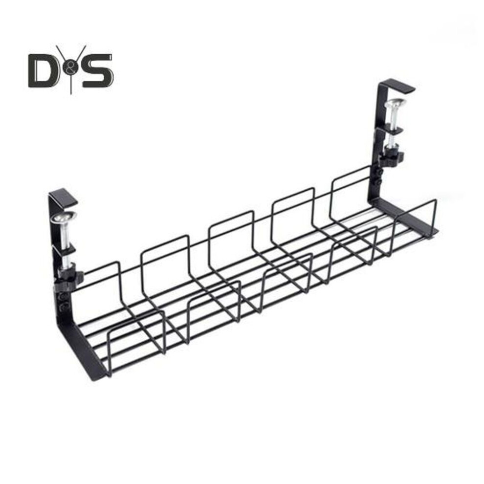Under-desk Cable Management Tray Organizer Strong Load-bearing Rustproof No Drill Installation Cord Wire Desk Table Rack