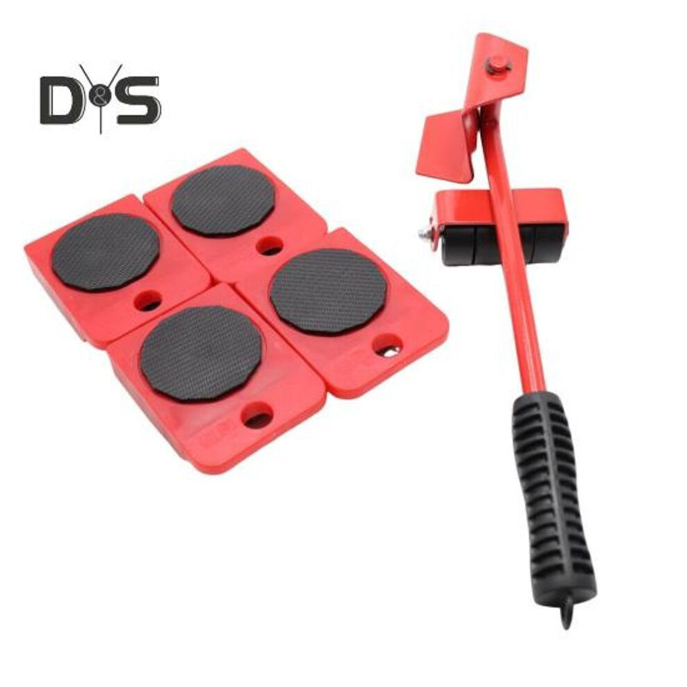 (red) 1 Set Furniture Lifter Mover Tool With Crowbar Heavy Duty Furniture Mover With Wheels Household Appliance Roller Furniture Moving Dolly Slider