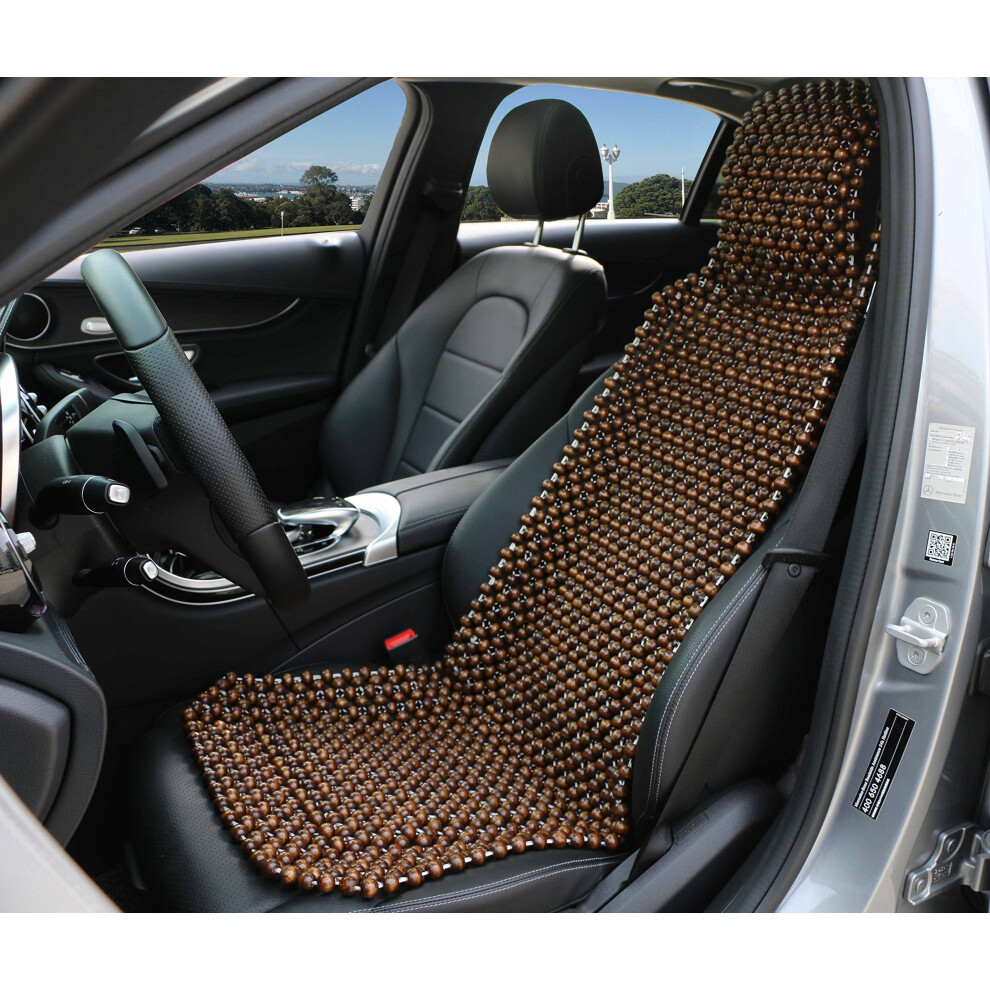 Excel Life Natural Wood Beaded Seat Cover Massaging Cooling Cushion For Car Truck. Keeps The Back From Getting Sweaty While Driving. Makes Driving Mo 704280386822