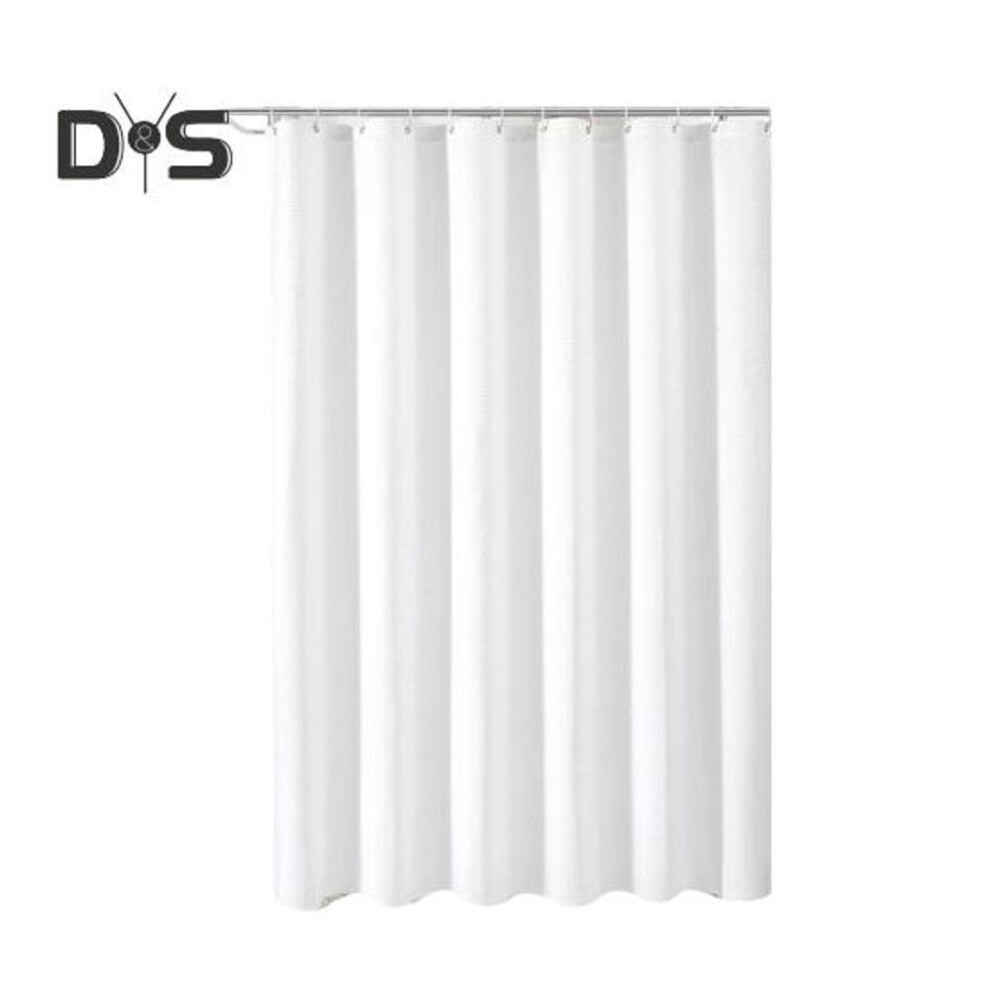 (white, 180x180cm) 1 Set Shower Curtain With Hooks Waffle Texture Multi Color Available Thick Linen Easy Installation Care Hotel Camping Bathroom Rvs Shower Curtain