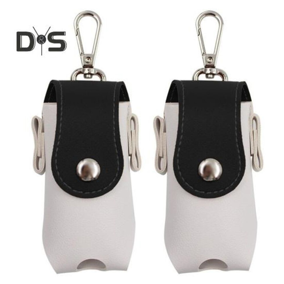 (black) 2pcs Golf Ball Bags Faux Leather Golf Ball Protection Pouch Outdoor Hanging Keychain Mini Waist Bag For Golf Balls And Tees