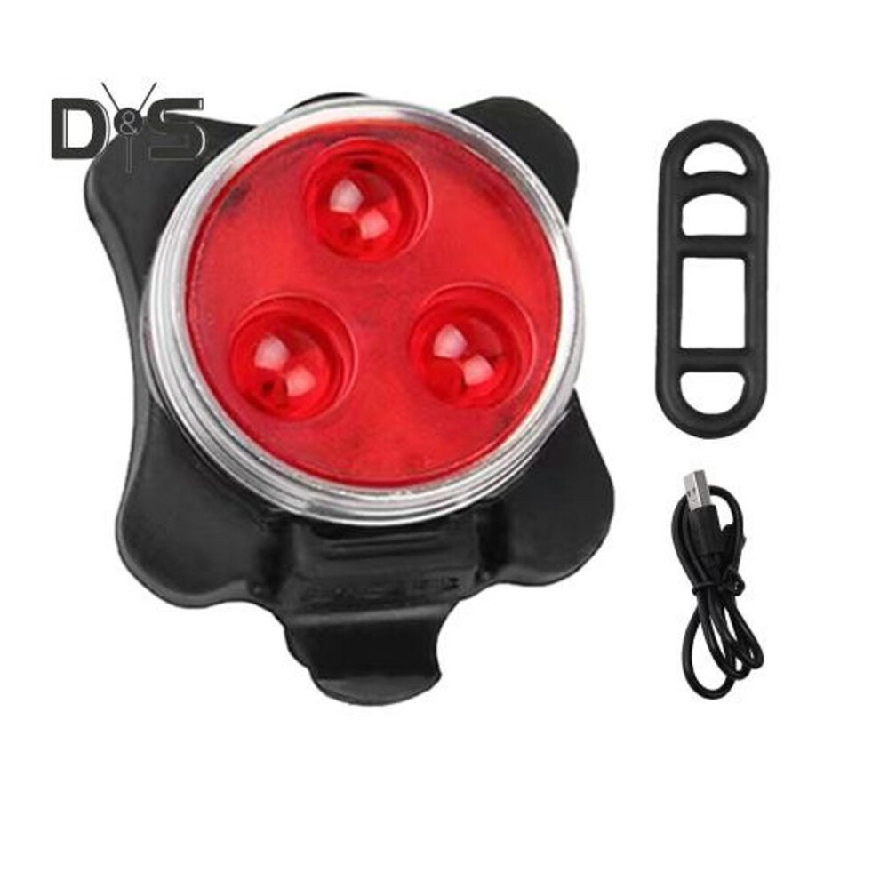 (red) 1/2Pcs Rechargeable Bicycle Tail Light with Strap 40 Lumens Ultra Bright Waterproof MTB Road Mountain Bike Night Riding Bike Safety Warning LED Rear