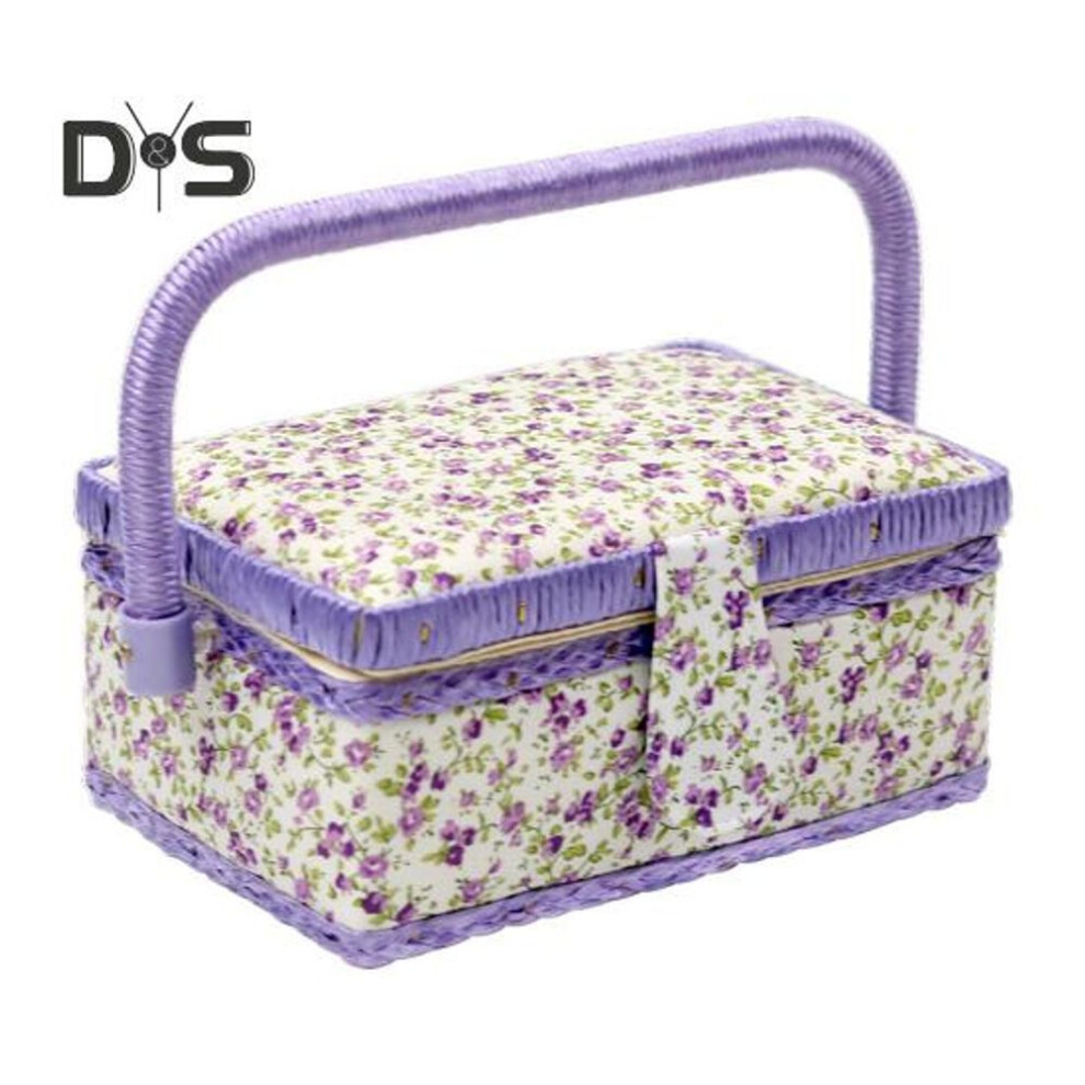 (as the picture, C) Large Capacity Sewing Basket Sewing Accessories Organizer Box With Portable Handle Thread Needle Pin Scissors Sewing Kit Carrying Case